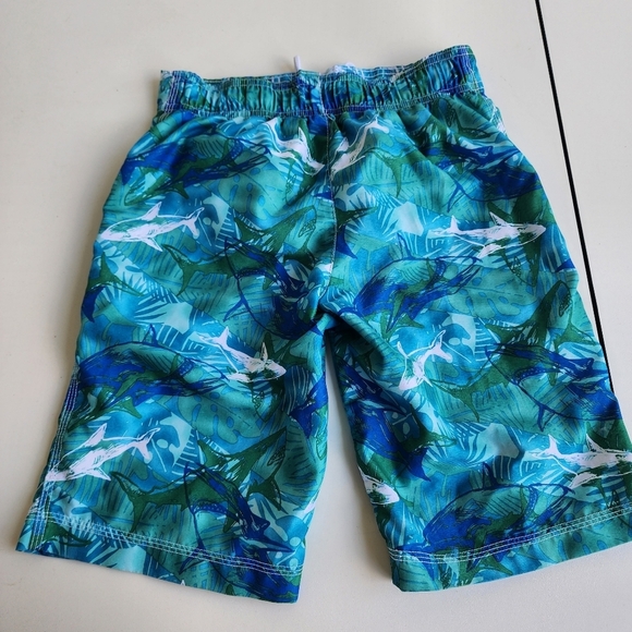 Gymboree Boys Bathing Suit Swim Trunks Sharks Blue Green White Size L (10-12) - Picture 11 of 12
